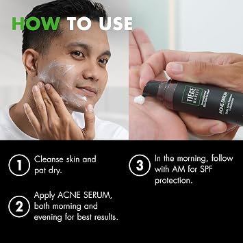 Tiege Hanley Acne Serum for Men, Facial Serum with Salicylic Acid, Granactive Complex & Tea Tree Oil for Blackheads, Visible Pores & Uneven Tone, Moisturizer for Oily Skin, Mens Skin Care, 0.8 fl oz