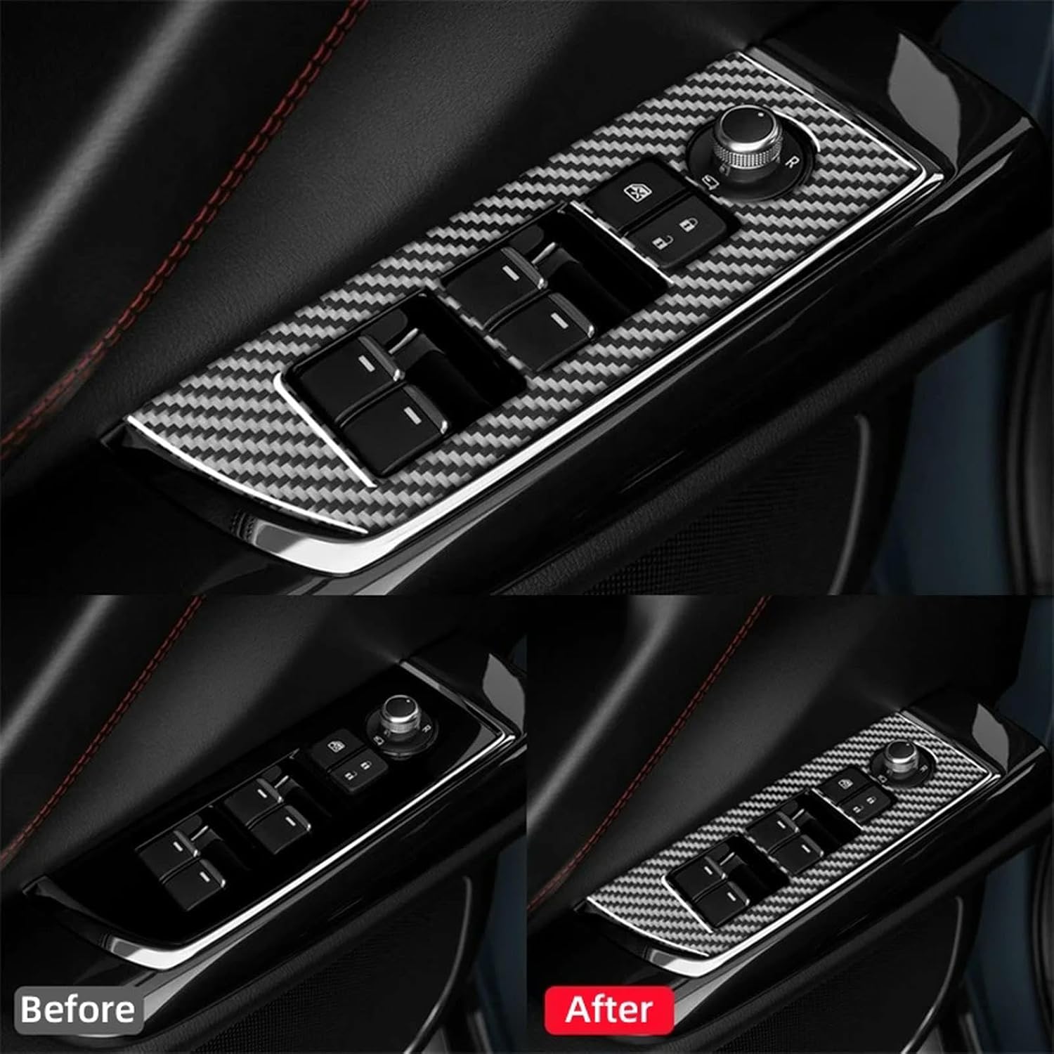 Car Interior Accessories Car Windows Lifting Control Panel Decoration Sticker Cover Trim Frame,for Mazda CX-9 2016-2023