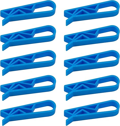 AUEAR, Paquete de 10 clips para bolsas de basura, abrazadera de cubo de basura, clip de fijación antideslizante, color azul