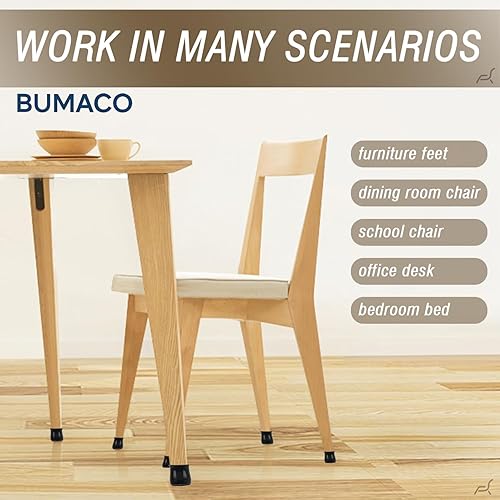 Miniatura 5 de BUMACO - Protectores para patas de silla y proteger pisos de madera, almohadillas de silicona para protección de pisos