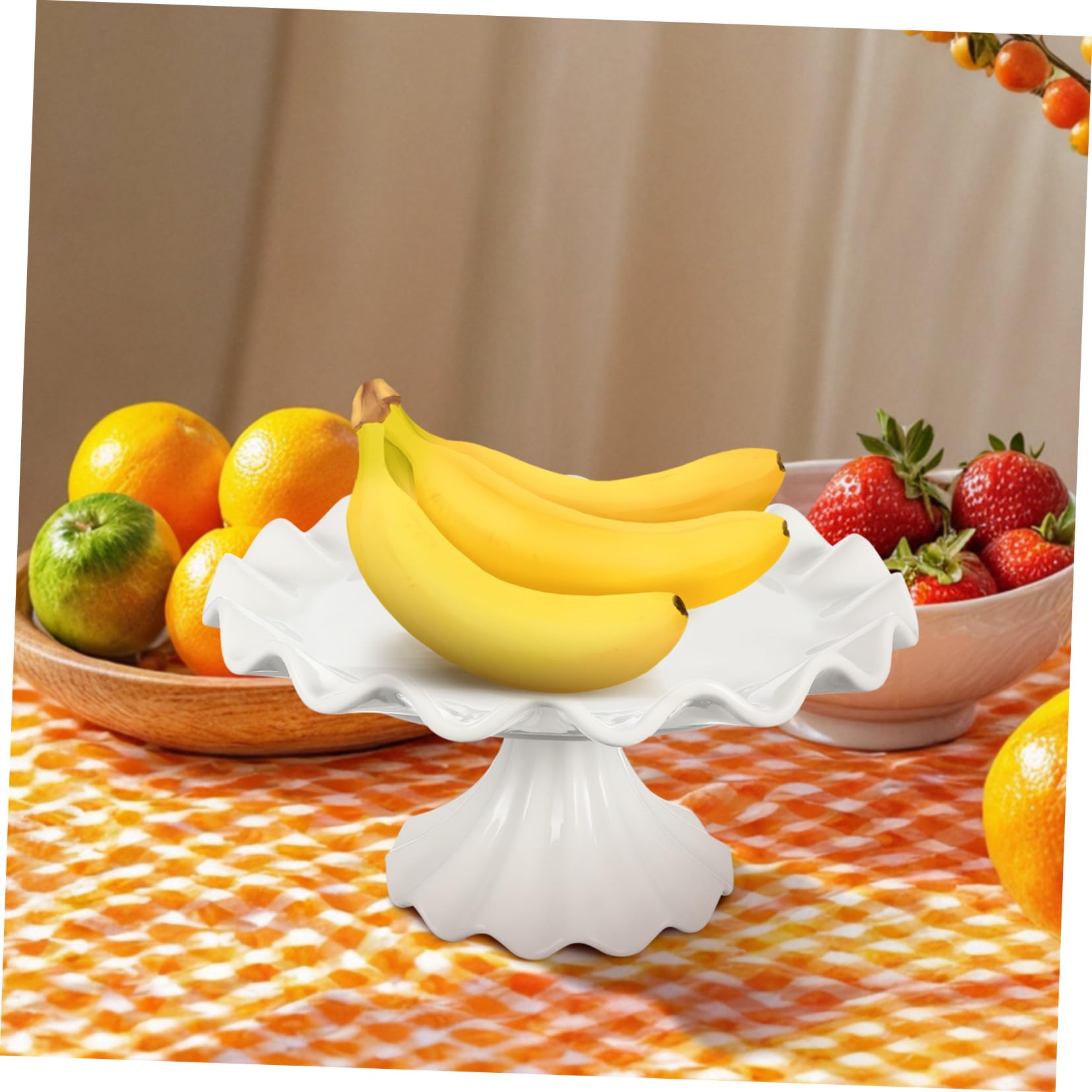 Angoily Présentoir à Gâteaux sur Pied Plateau de Présentation à Desserts Présentoirs à Pied pour Fêtes Assiette à Gâteau Céramique Support à Gâteaux