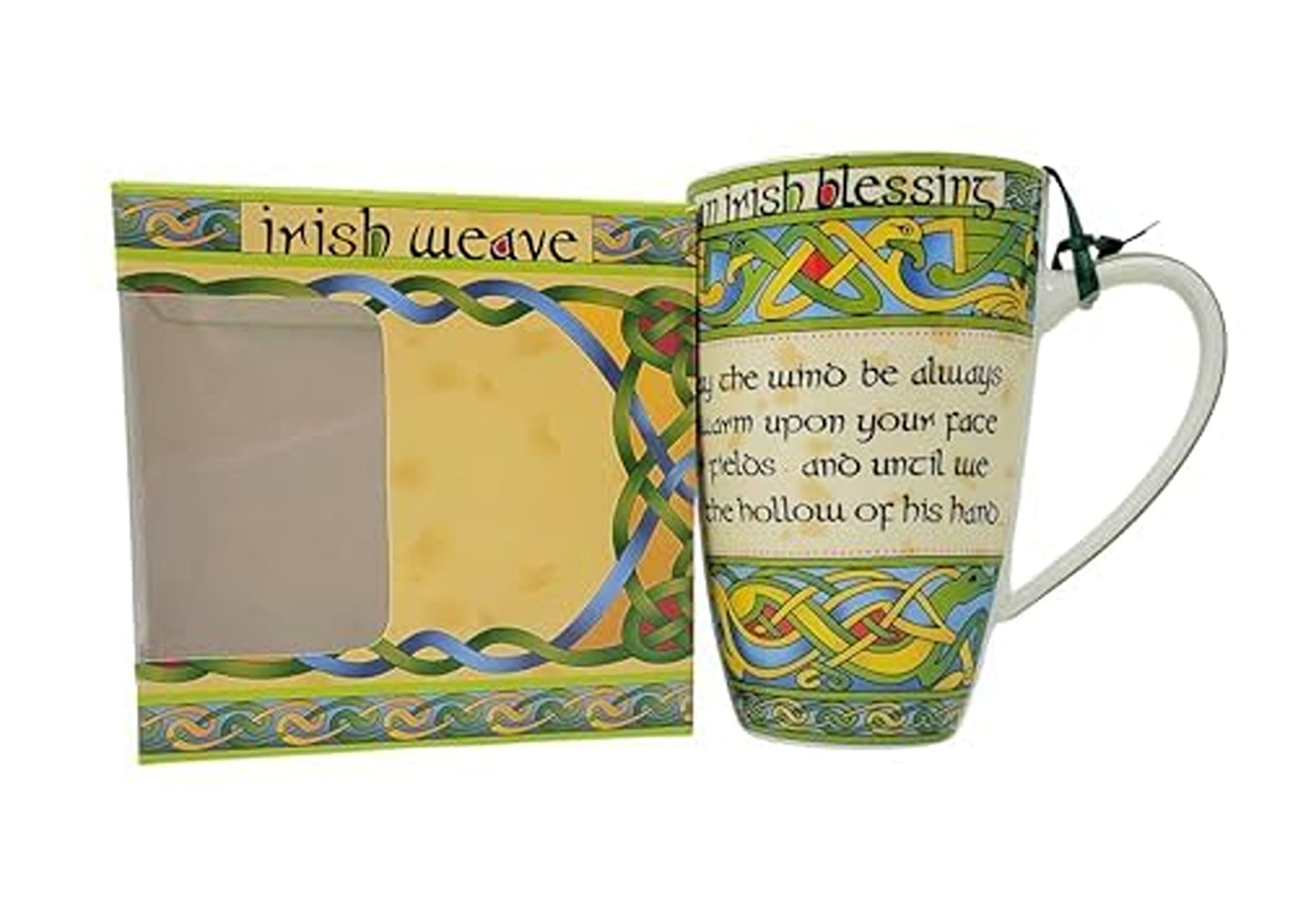 Royal Tara Irish Blessing Set – Tazza in porcellana Bone China, 35 ml, con scatola irlandese intrecciata, tazze in ceramica prodotte in Irlanda, regalo regalo