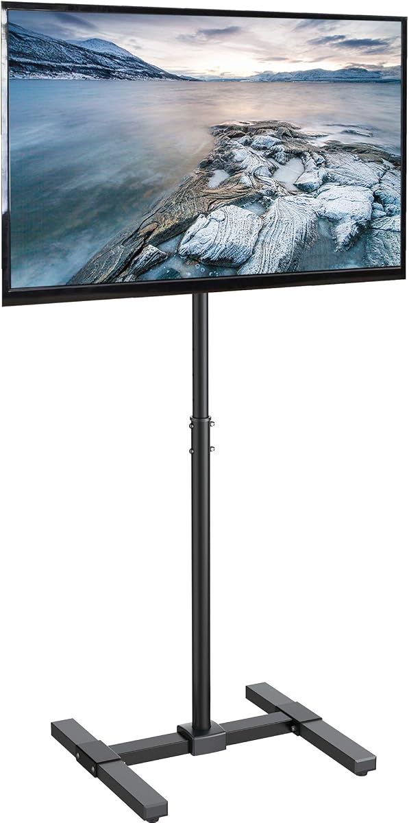 TV Floor Stand for 13 to 50 inch Flat Panel LED LCD Plasma Screens, Portable Display Height Adjustable Mount STAND-TV07… | Adjustable TV Stand for LCD LED OLED 4K Smart Flat and Curved Monitor Panels, Max VESA 200x200, Holds 44 lbs