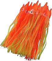 Vista 6 de Hoochie - Faldas de pulpo, señuelos de pesca con aparejos de pesca de plástico suave, faldas de calamar luminosas, señuelos de agua salada/cebo, 1.9