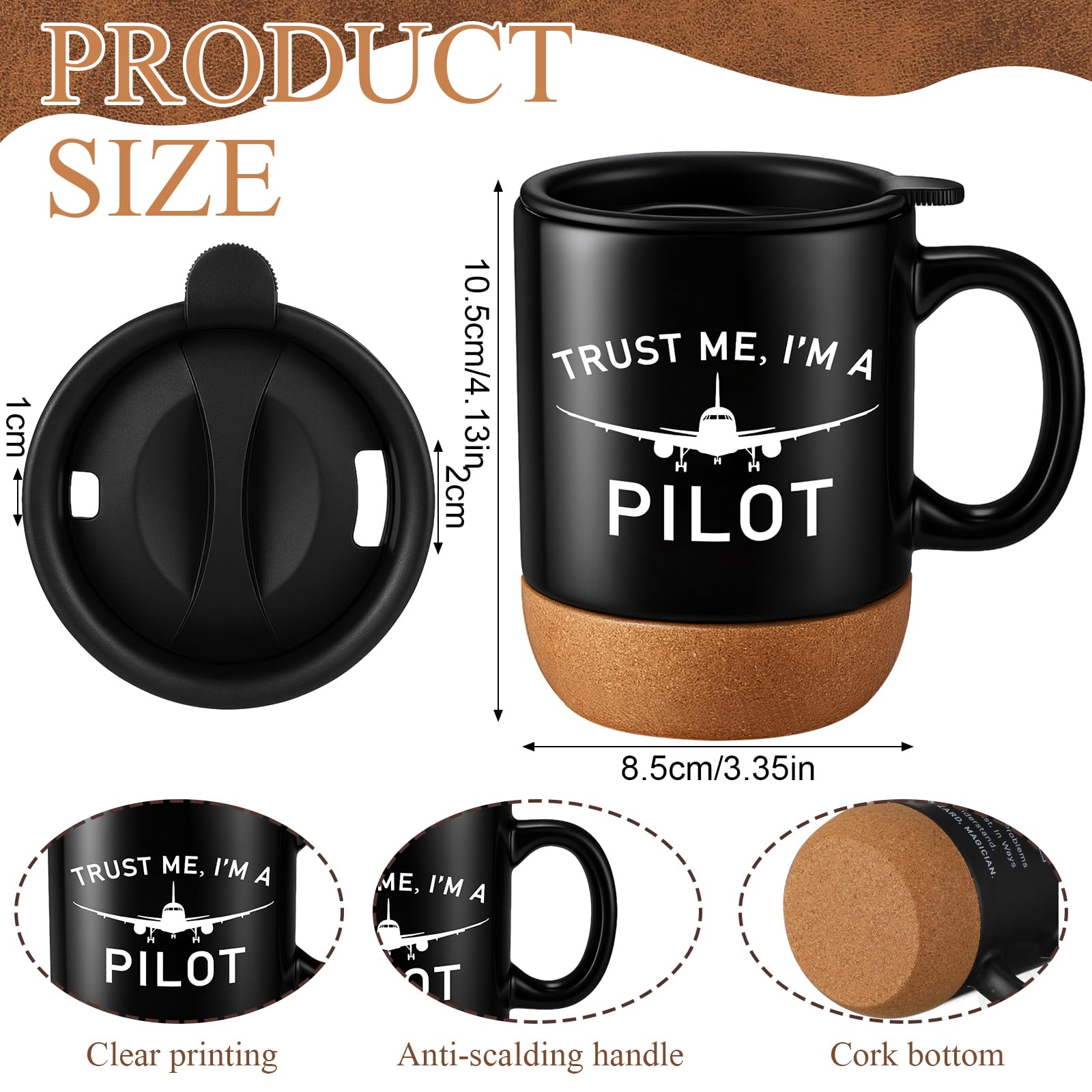 5 Pcs Pilot Gifts for Men Dad's Gifts Set Include Sock and Ceramic Mug Leather Wallet 6 in 1 Multi Tool Pen Keychain Dad Present from Son Daughter Husband Present