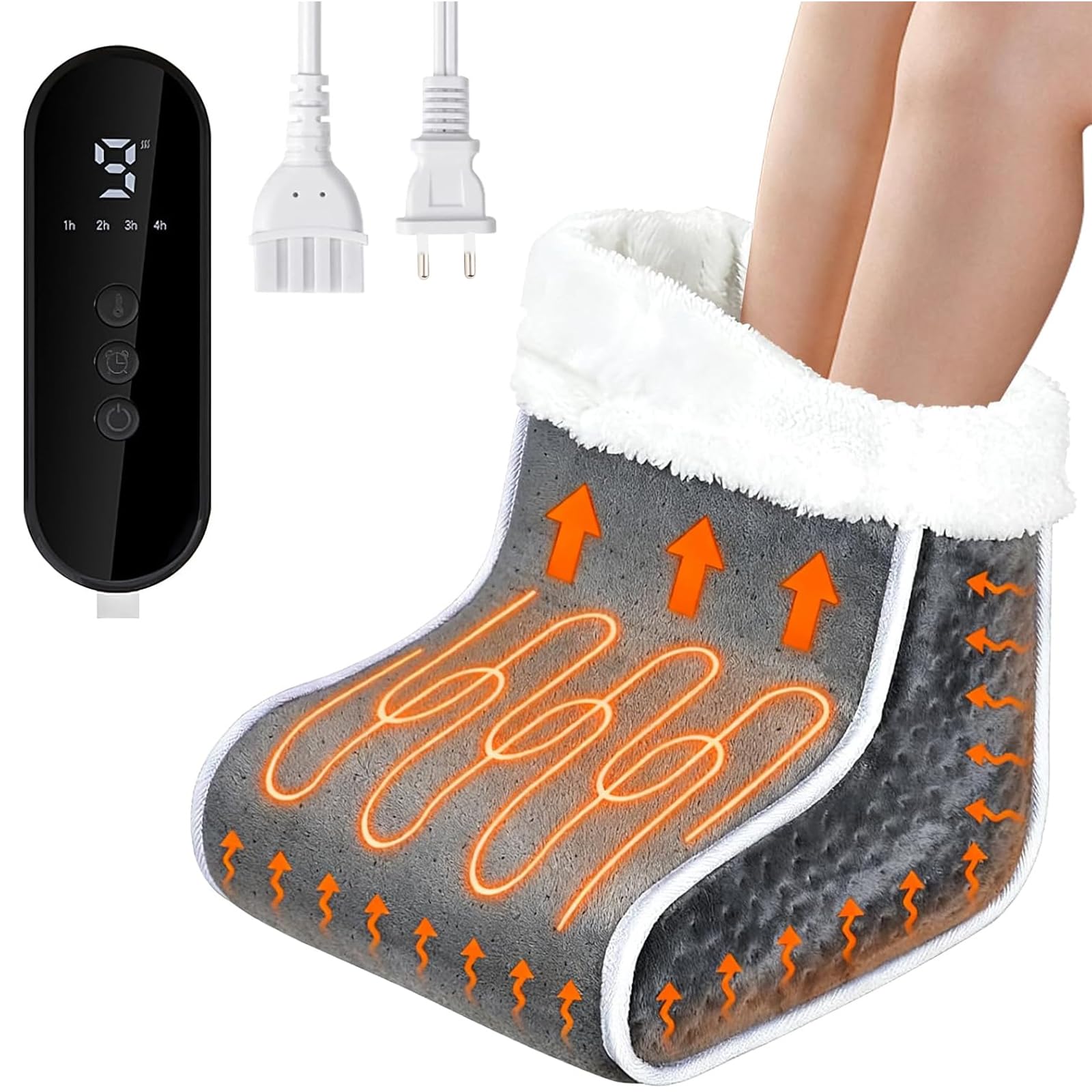 OBEST Elektrisch beheizter Fußwärmer, Fußwärmer für Männer und Frauen, Elektrisch Wärmer für die Füße mit 9 Heizstufen und 4 Timer, Fast Heat, Perfect Winter Gift