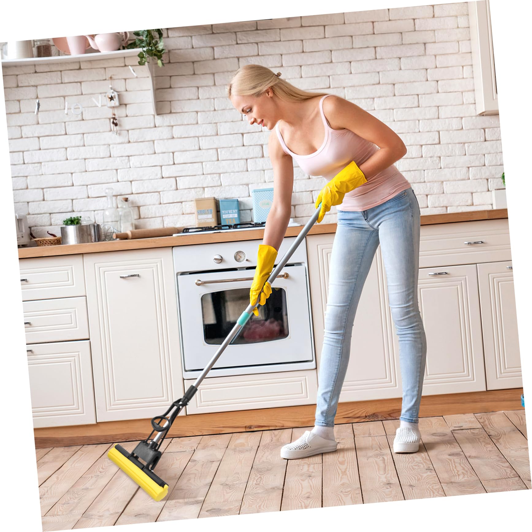 Gogogmee 2pcs PVA Sponge Cotton Mop Replacement for Efficient Home and Garden Cleaning Non-Scratch Design for Tile and Car Easy to Install