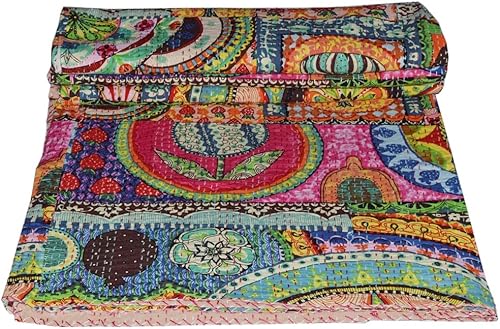 V Vedant Designs Manta india hecha a mano de algodĂłn Kantha Gudari (individual multicolor) V Vedant Designs Manta india hecha a mano de algodĂłn Kantha Gudari (individual multicolor)