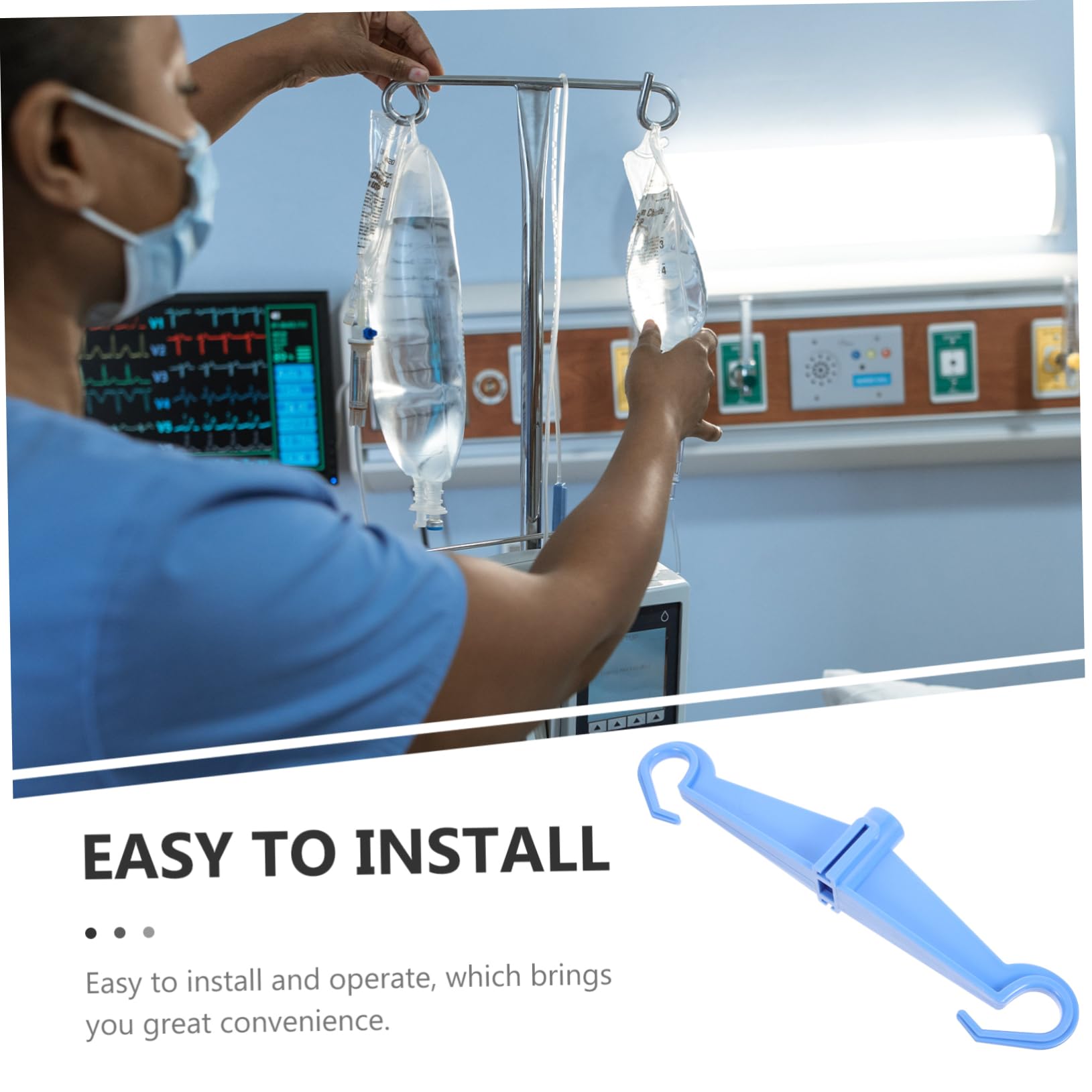 HOMSFOU Gancio Portaflebo in Plastica 11.22In Gancio Per Supporto Infusione Clinica Accessorio Per Asta Portaflebo Ospedaliero Facile Da Installare