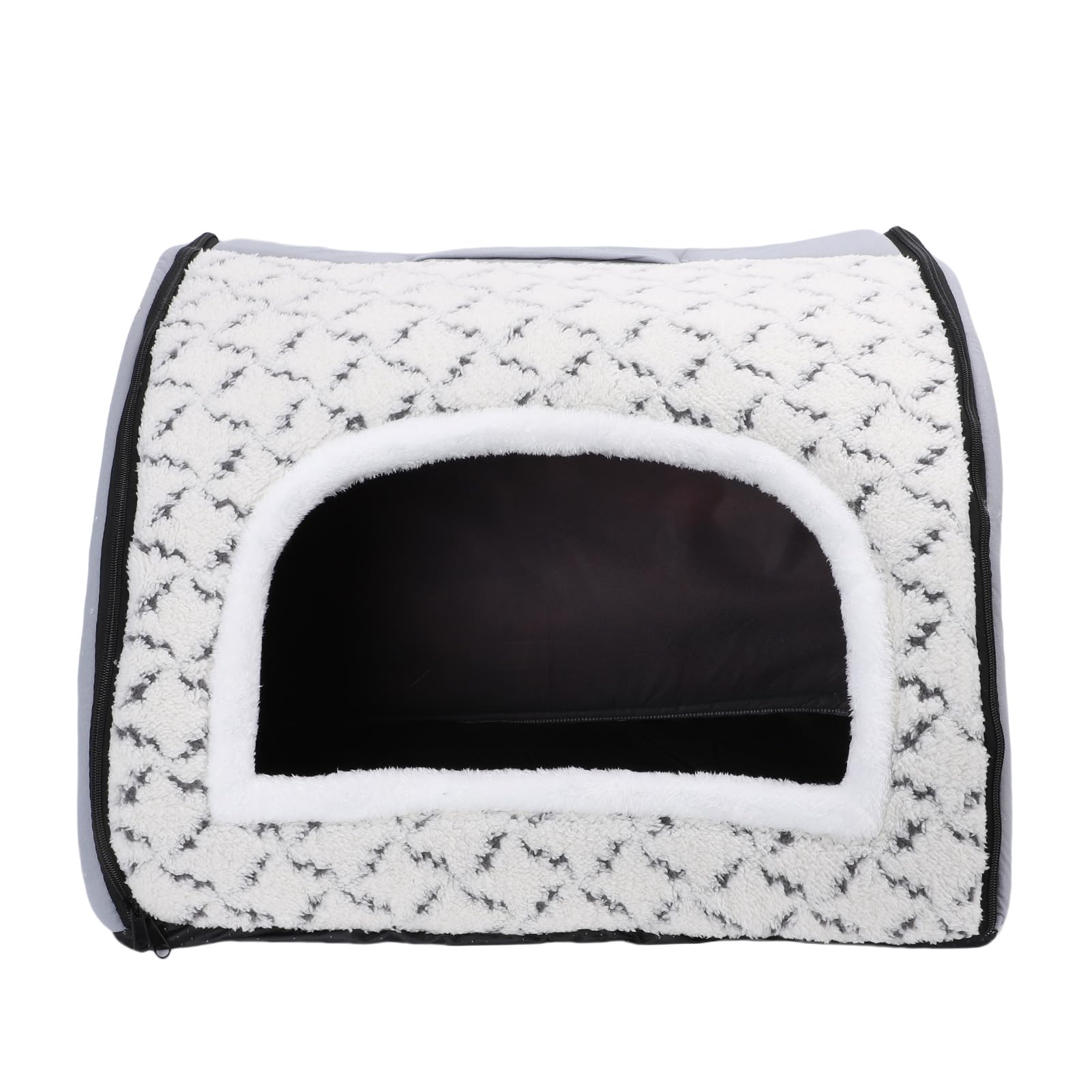 Cuccia per Gatti, Cuccia Corta per Gatti in Peluche con Rete Traspirante, per Chiusa in Pile Spesso, Tenda Stabile in Stile Villa per da Interno e Piccoli Animali Domestici per Tutte le