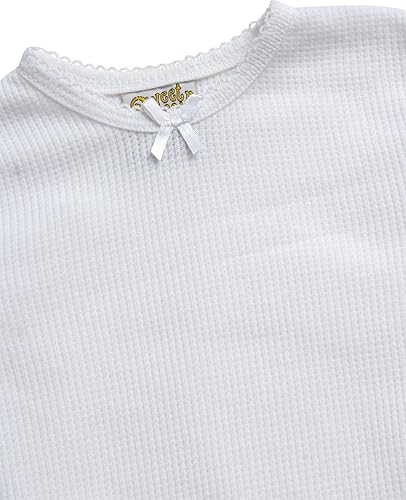 Miniatura 3 de Sweet & Sassy Conjunto de ropa interior térmica para bebé, 2 piezas, parte superior e inferior de punto térmico para niñas pequeñas (12M-4T)