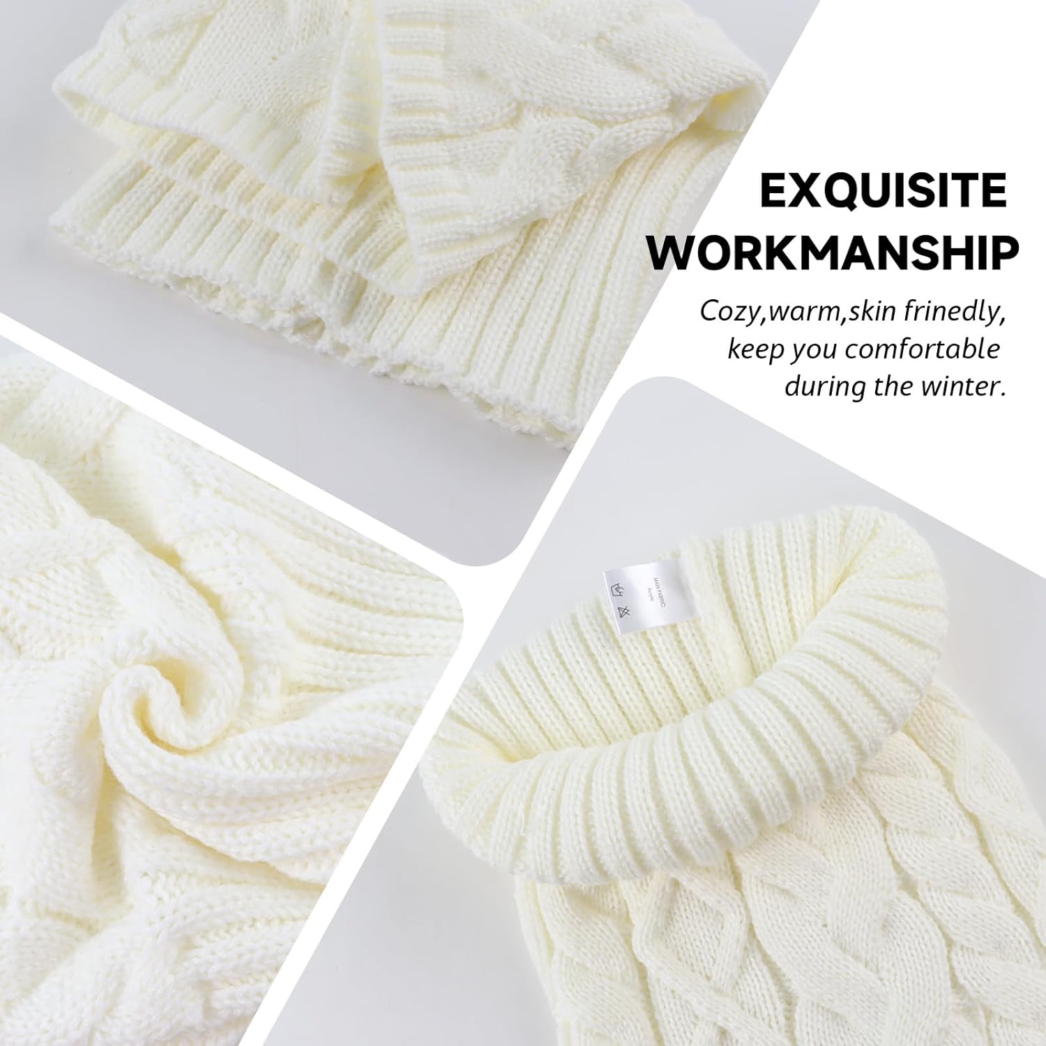 Zsedrut Fall Winter Women Scarves Cable Knitted Scarf For Women Warm Neck Warmer Cold Weather - Image 3