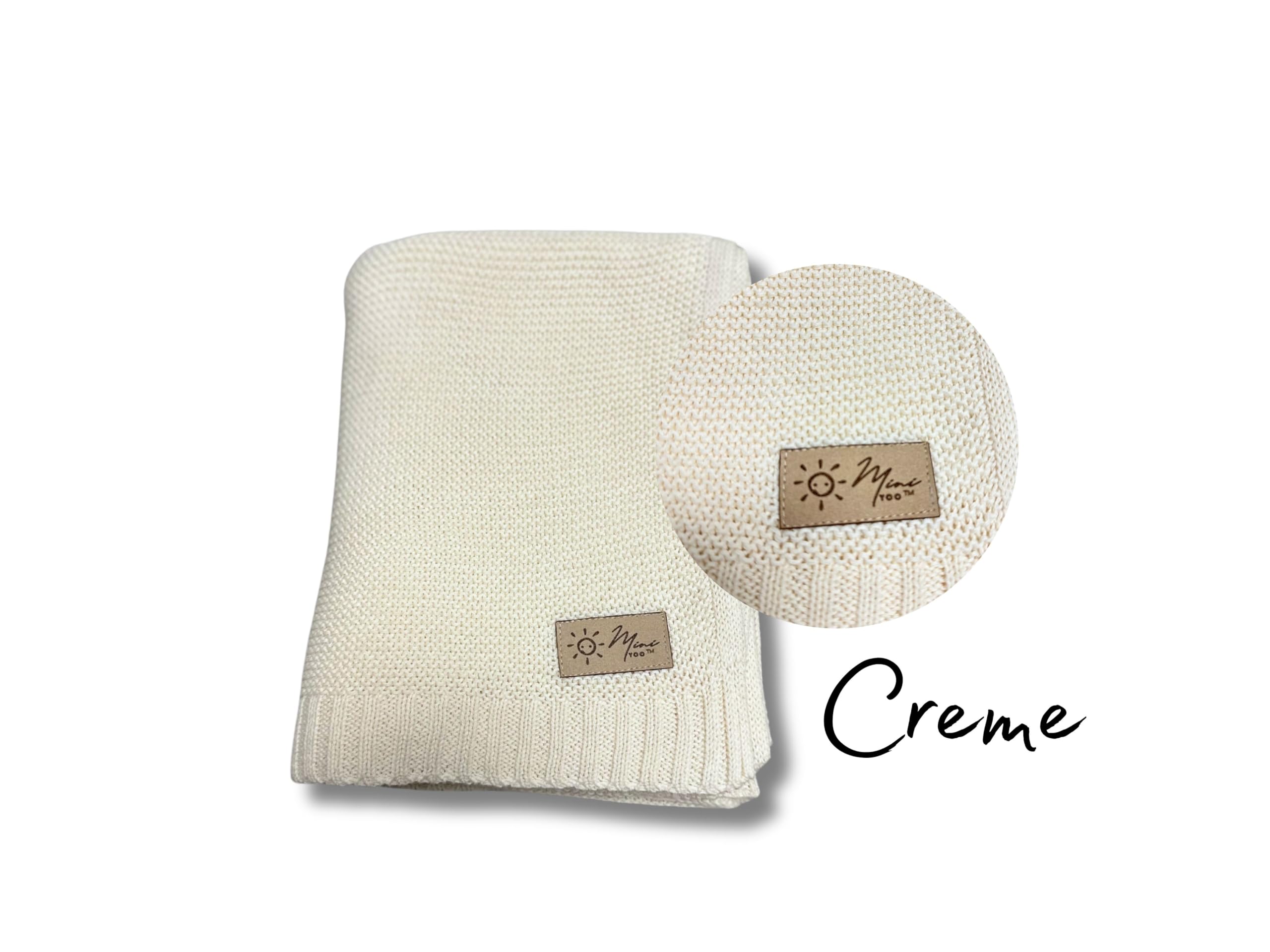 Mantas de algodón de punto para bebé, para una comodidad extrema, calidez transpirable y cuidado suave para recién nacidos y bebés (paquete de 2, crema y café)