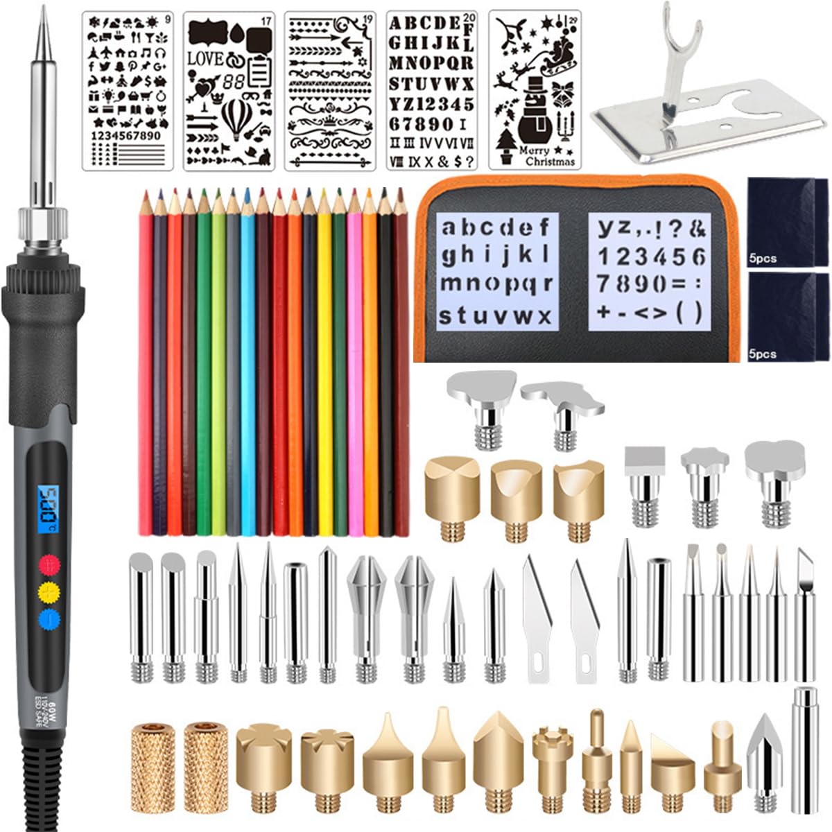 Serplex® 75PCS Pyrography Wood Burning Pen Kit 60W 2 in 1 Professional Soldering Iron with Adjustable Temperature, Wood Burning Kit with Color Pens, Soldering Iron Kit for Embossing Carving Soldering (B0DHP5NYLW) Amazon Price History, Amazon Price Tracker