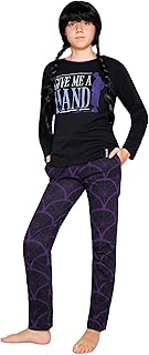 Wednesday Pyjama Fille Mercredi Addams, Ensemble de Pyjama Fille Coton, Vêtements de Nuit Enfant Ado 7-16 Ans