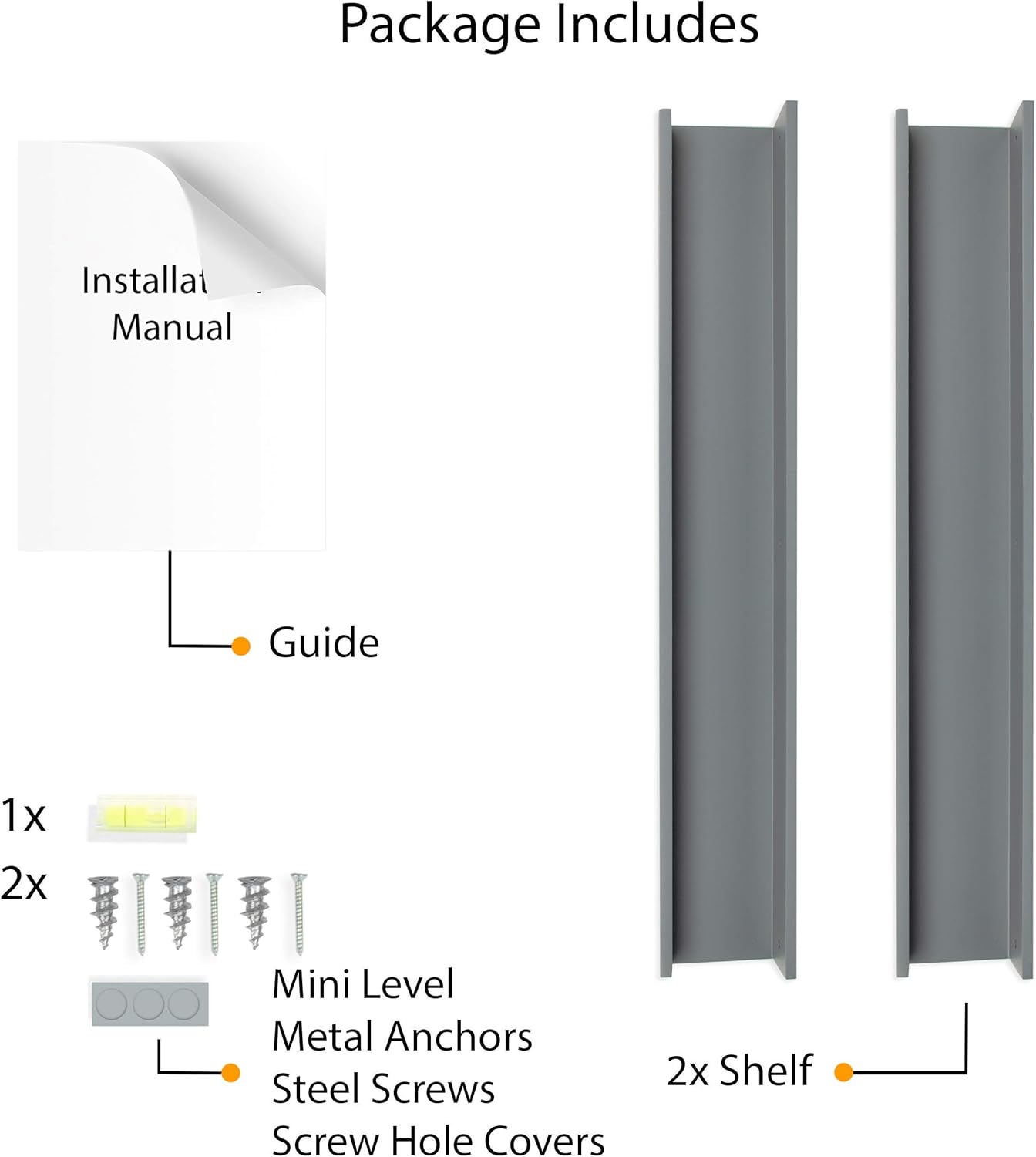 Gеt Chеар Prісе Wallniture Denver 34 Floating Shelves for Wall, Floating Bookshelf for Kids Room Decor and Nursery Decor, Gray Kids Room Shelf Set of 2