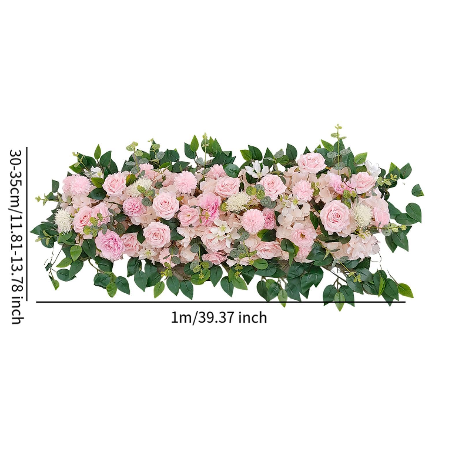 Kunstblumen Blumengesteck Handgefertigte Girlande Hochzeitstürkranz Künstliche Pflanzen für Festsaal Balkon Gartendekoration, Rosa