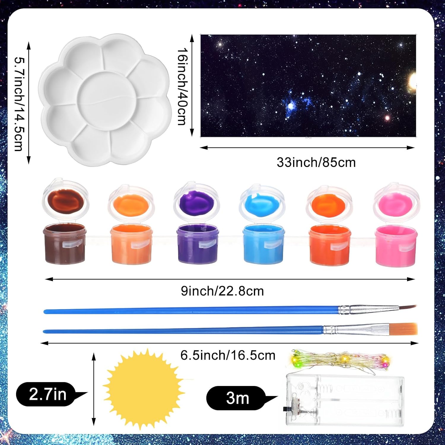 36 Solar System Model Project Kit Include 14 Solar System Foam Balls 12 Pigment 2 Brushes DIY Polystyrene Spheres Balls for Outer Space Planet Foam Kids School Science Projects - Image 3