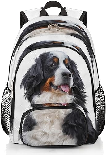 Linda mochila escolar para perros de montaña bernés, mochila escolar para adolescentes, niñas, niños, mochila escolar para computadora de hombro, disponible en Yaxa Peru