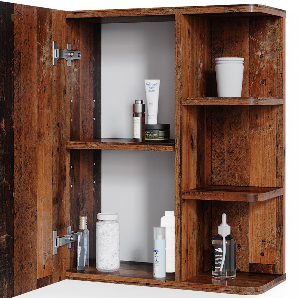 Vicco Mobile bagno Fynn, Rovere rustico, 47.2 x 59.2 cm, per montaggio a parete con ripiani aperti