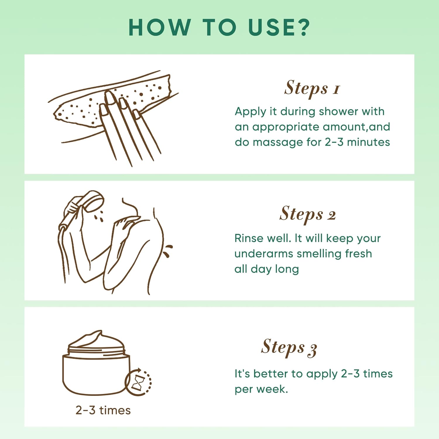 Armpit Detox Scrub & Underarm Exfoliator - Walnut Shell, Menthol & Aloe Vera Body Scrub for Odor, Deodorant Buildup, and Dark Spots - Moisturizing Formula for Sensitive Skin, Vegan 8.8 oz - Image 6