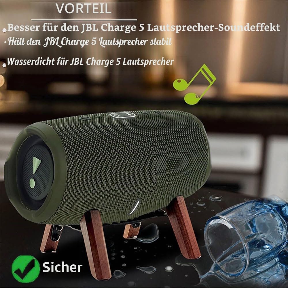 Ständer Echtholz Kompatibel mit JBL Charge 5 6 Tragbarer Lautsprecher Stativ, Stabiler Ständer Aus robustem Holz Verwendet Für Charge 4 3 Flip 6 5 4 (Walnuss)