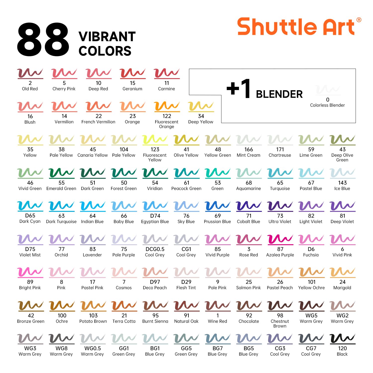 Shuttle Art 89 kolorów pędzelkowe markery artystyczne z cienką końcówką
