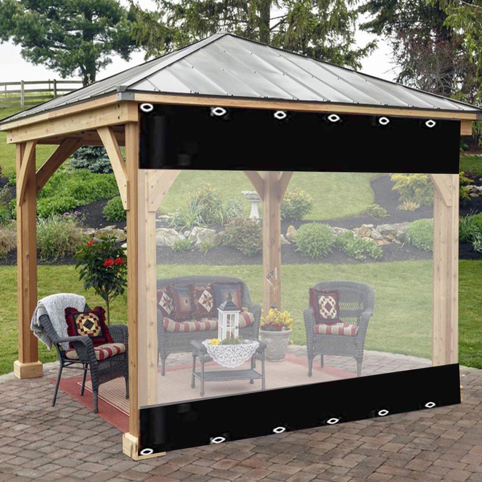Erfolkerz Transparenter Vinyl-Vorhang Für Draußen – 3x3 M, 590 G, Wasserdicht & UV-beständig Für Terrasse & Veranda