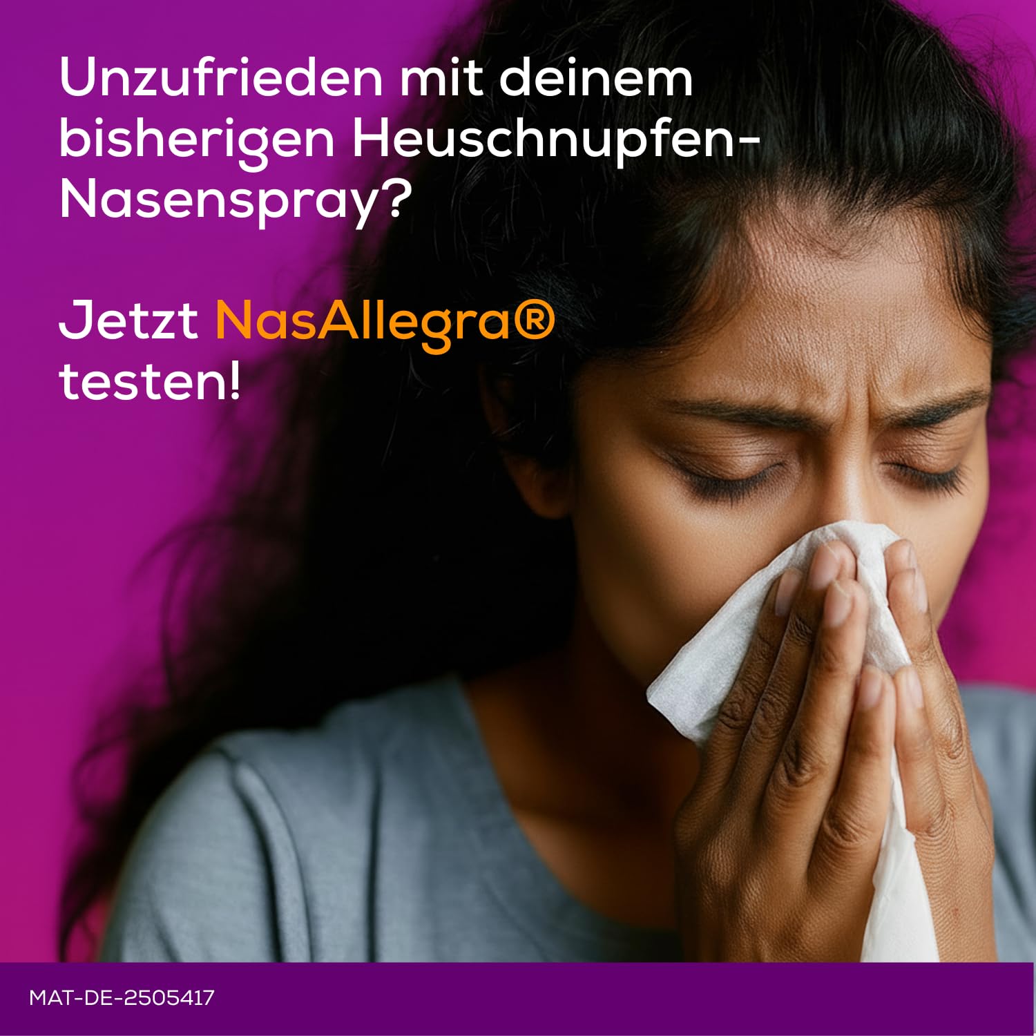 NasAllegra® Heuschnupfenspray | Antiallergikum | Erste rezeptfreie 2-in-1 Wirkstoffkombination aus Antihistaminikum + Glukokortikoid | Schnelle Wirkung in 5 Minuten*