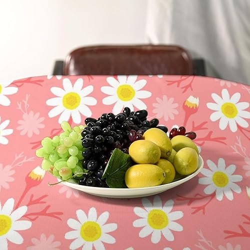 Miniatura 257 de Mantel floral hippie, diseño retro de los años 70, naranja, rosa, azul, floral, bohemio, estampado estético de margaritas, para fiesta, picnic