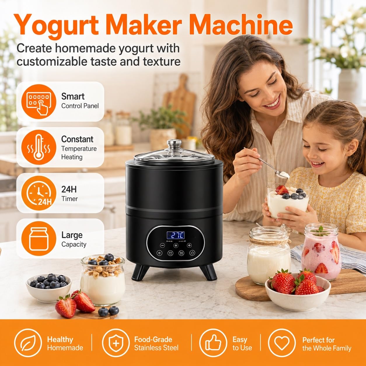 VZXATYOP Yogurtera con Temporizador, Incubadora De Fermentación De 8L/12L