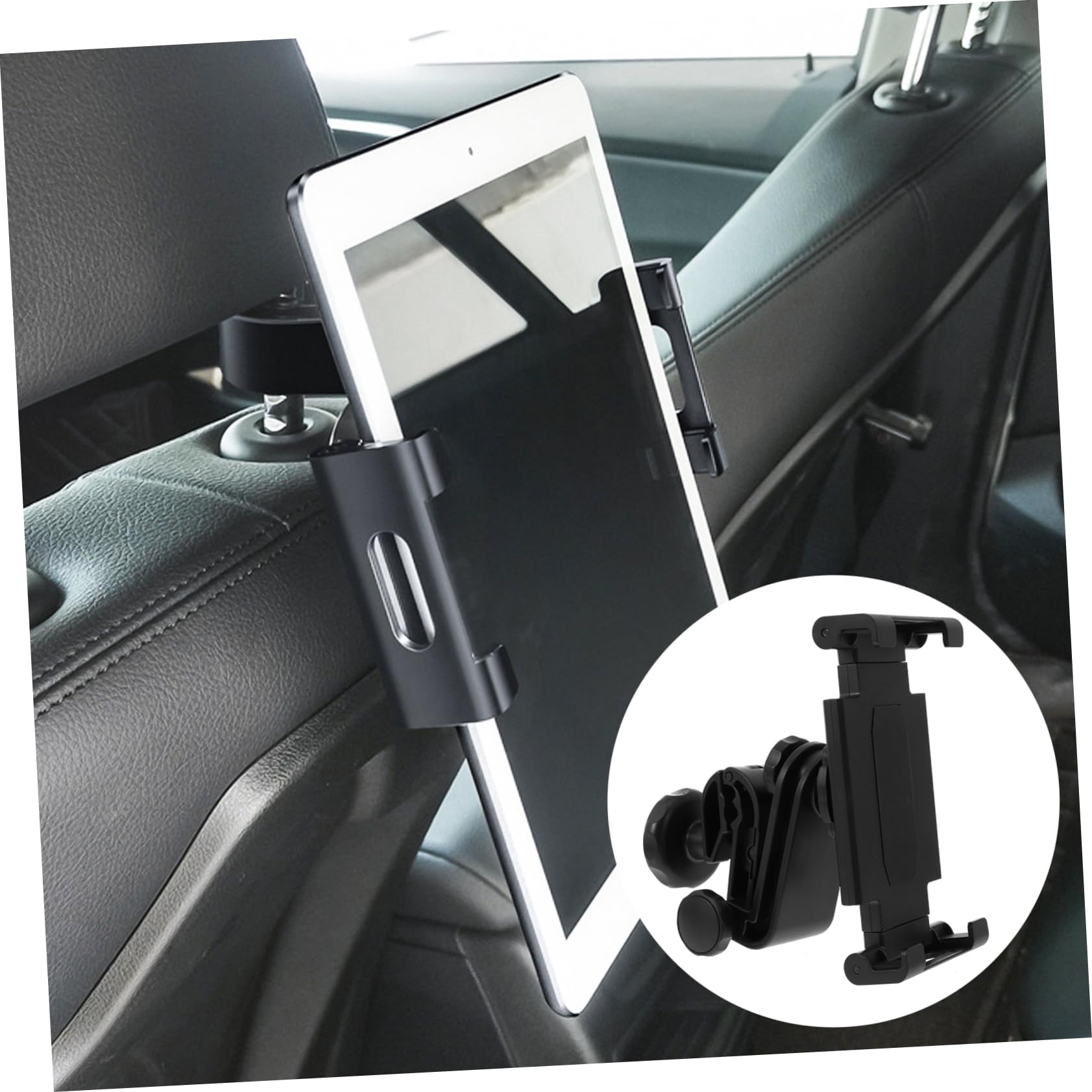 DOITOOL 1 Pc Car Flatbed Bracket Multifunctional Holder for Your Automotive Adjustable Interior Compatible Simple Headrest Bracket Tablet Support Car Headrest Bracket Car Shelf Black Abs
