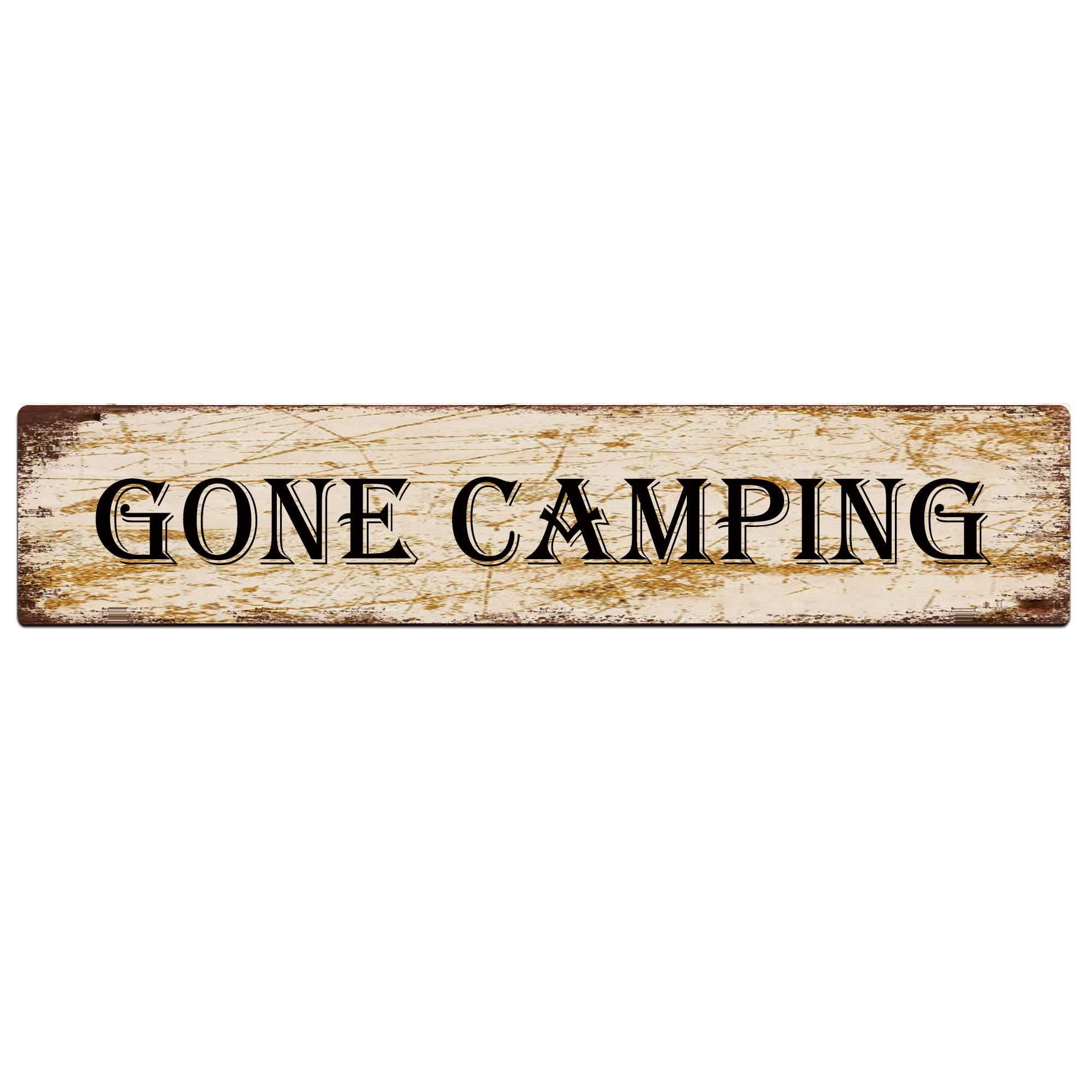 Gone Camping Retro Tin Signs Aluminum Metal Sign for Kitchen Home Garden Wall Bar Cafe Decor 4x16 Inch