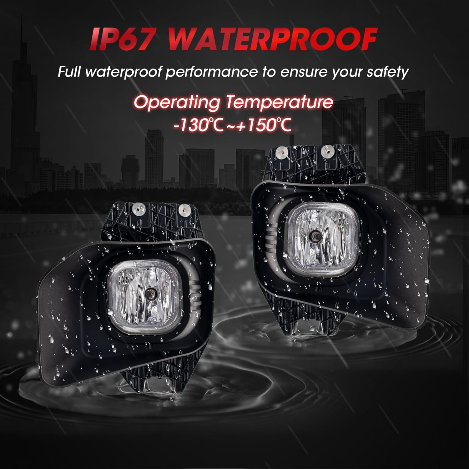 Fog Lights Assembly Compatible With Ford F250/F350/F450/F550 Super Duty 2011-2016 Included Switch And Wiring Kit OEM Part Number:BC3Z15200A, BC3Z15201A, FO2593230/ FO2592230(Clear Lens)