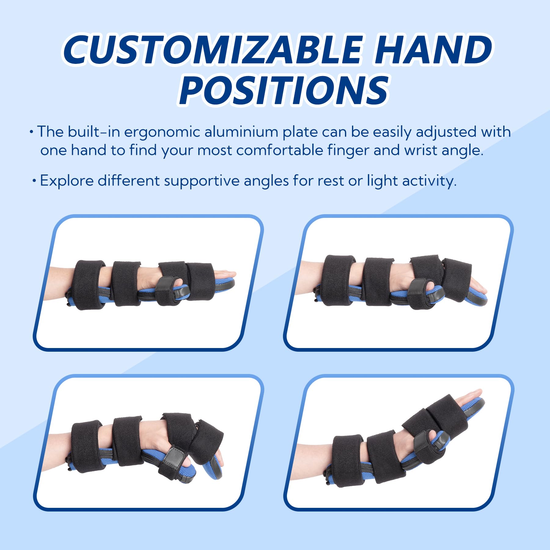 Férula De Mano Con Soporte Para Dedos, Enderezador De Muñeca Y Dedos Para Aliviar La Rigidez, Ajustable Para Mano Izquierda O Derecha, Talla M