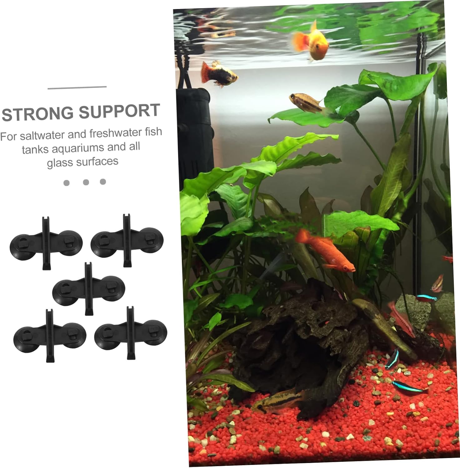 5pcs Aquarium Divider Cups Easy to Install Fish Tank Clips for Glass Isolation Clamps for Tank Heating Divider for Freshwater Decor