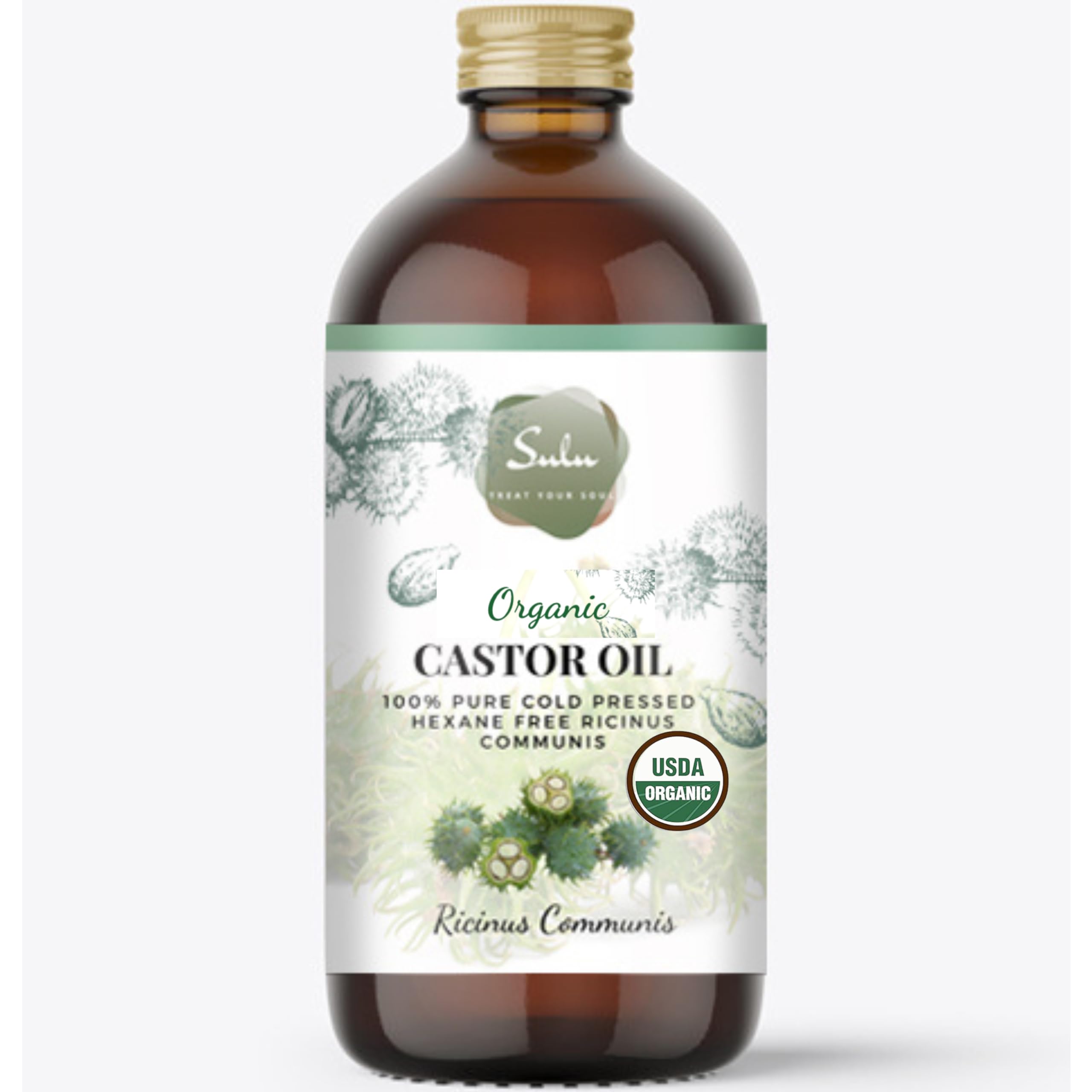 Castor Oil- 100% Pure Cold Pressed Hexane Free- 8 oz