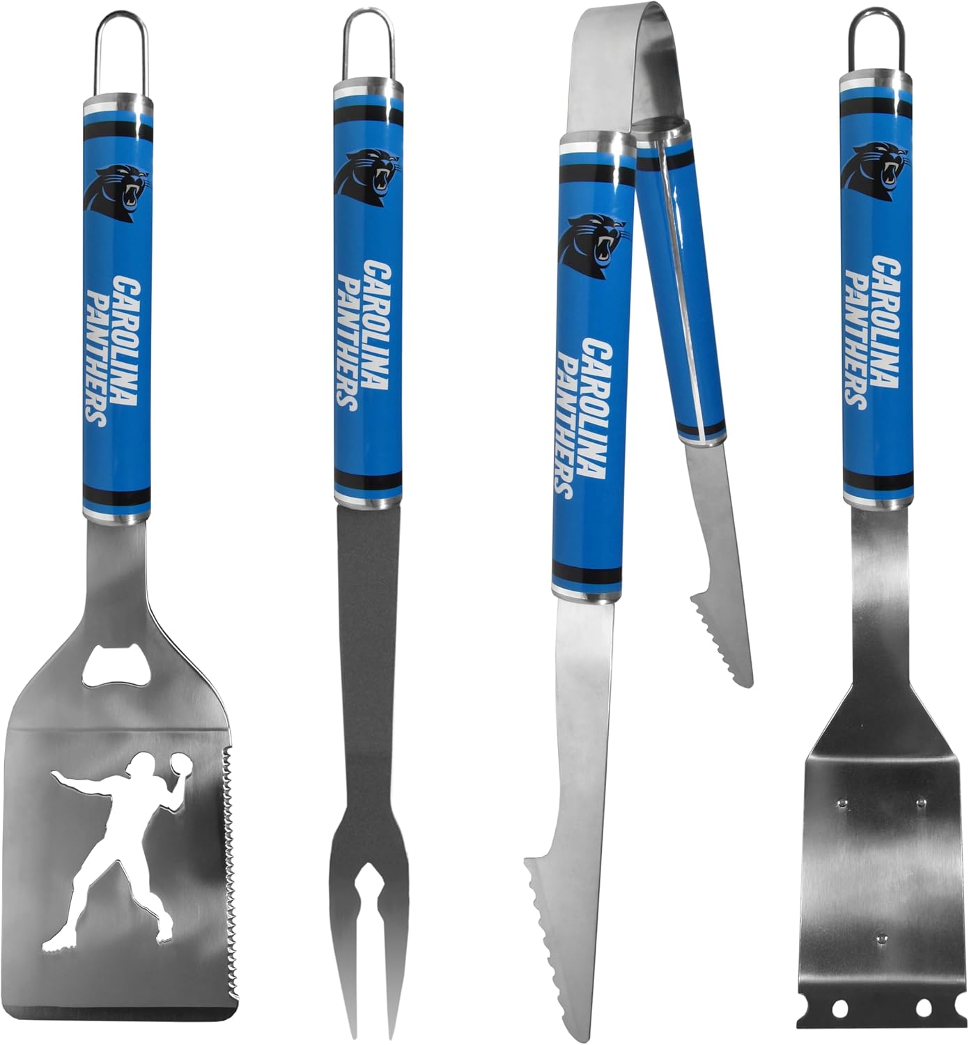 Siskiyou NFL Carolina Panthers 4 pc Logo Grill Tool Set, One Size, Team Colors