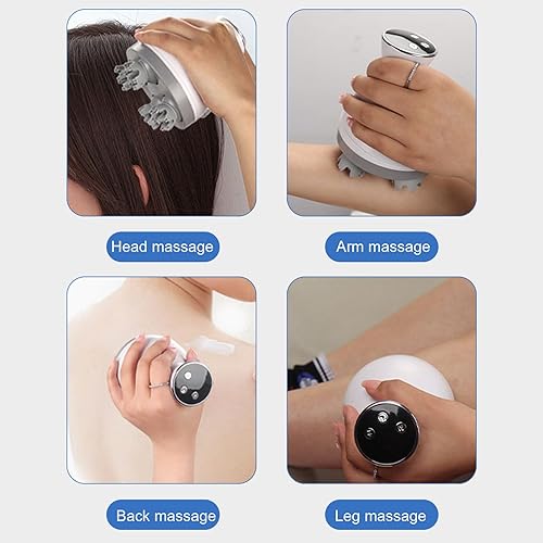 Miniatura 5 de zjchao Masajeador eléctrico inalámbrico para cuero cabelludo con 4 modos, rascador de mano para el cabello y el cuero cabelludo para liberar el