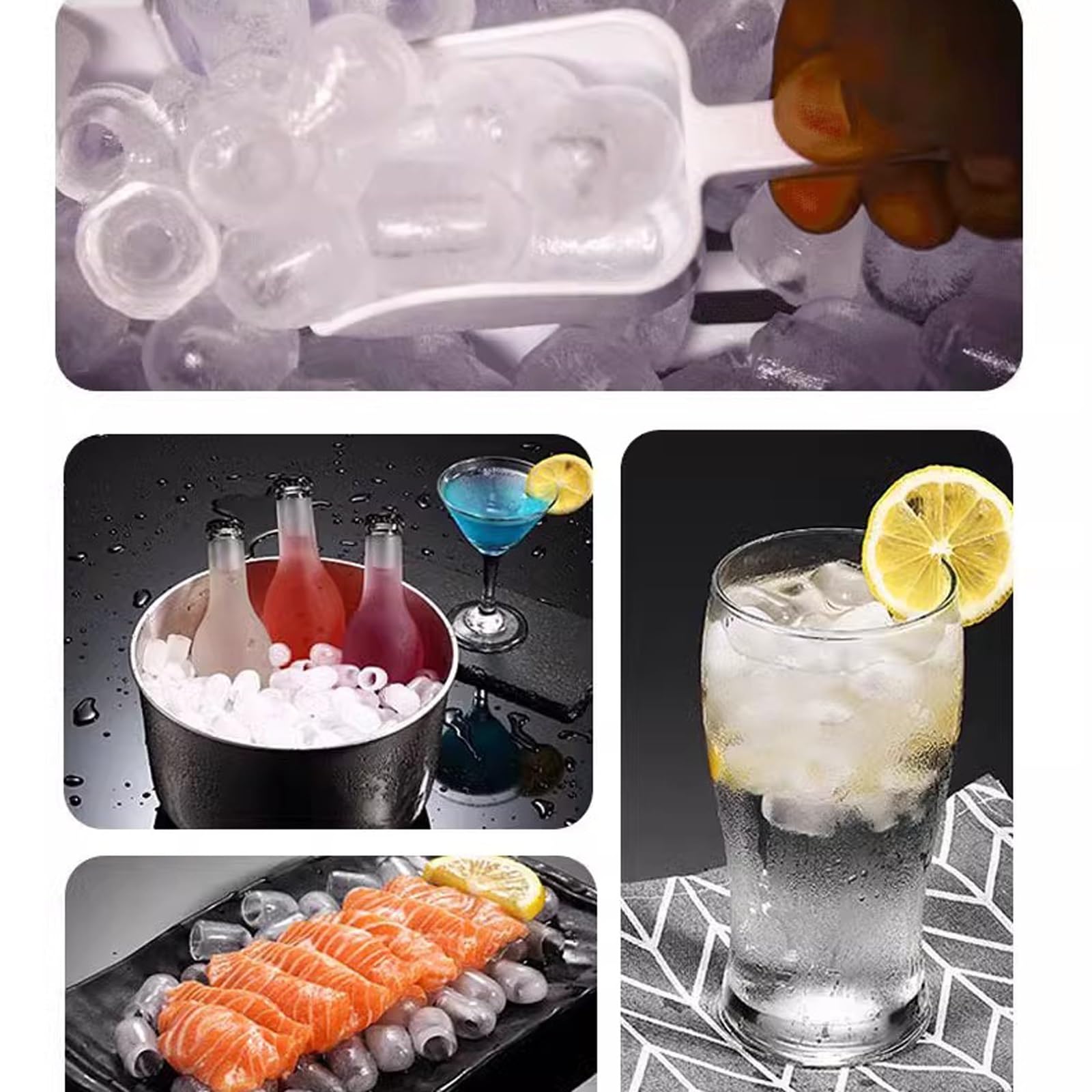 Máquina de hielo Máquina eléctrica for hacer hielo en encimera, automática y portátil, 33 libras 24 horas, máquina for cubitos de, ideal for café helado cócteles
