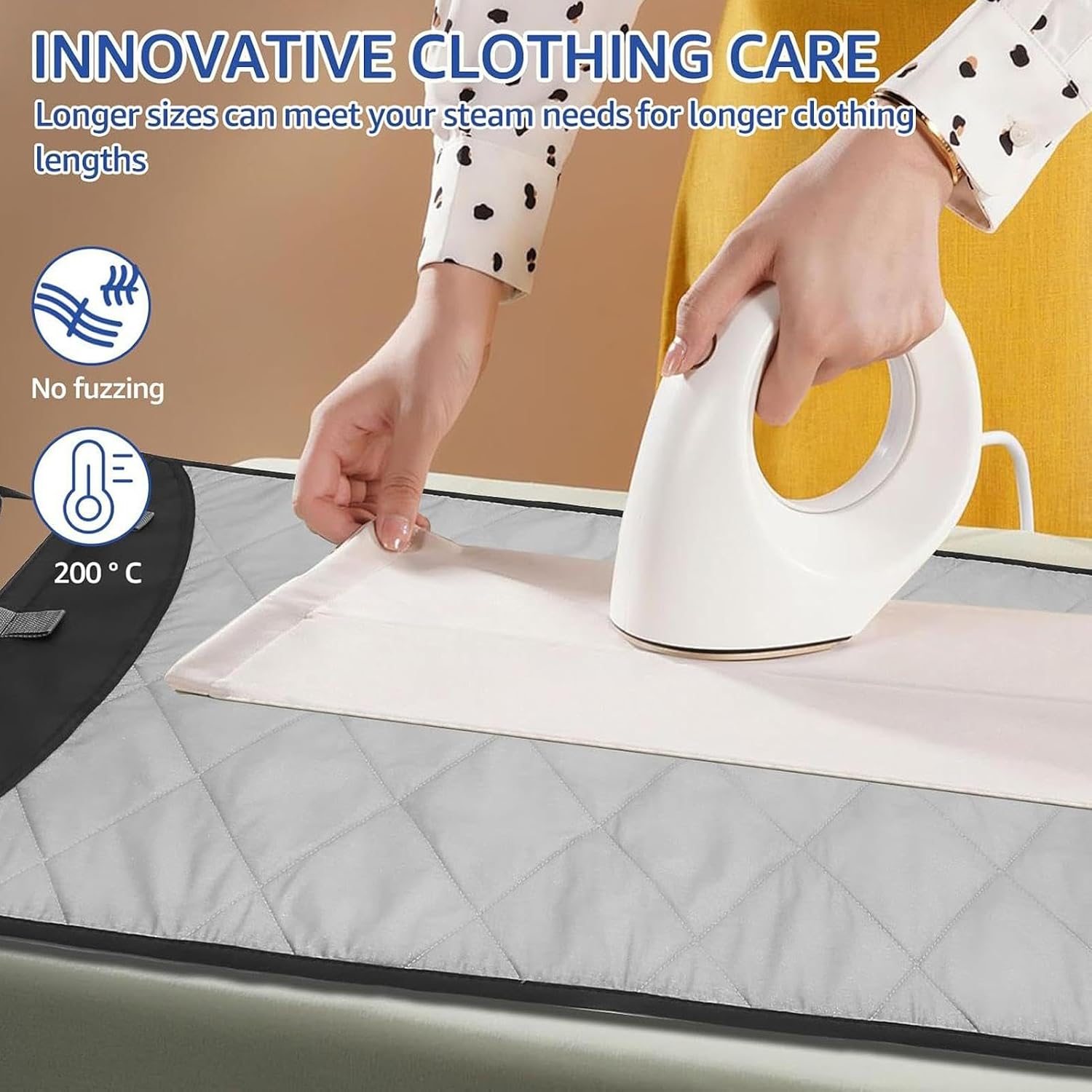 Ironing Mat - Over The Door Ironing Pad | Vertical Steamer Pad | Vertical Ironing & Pressing Board | Garment Steamer Accessories for Clothes Home Travel
