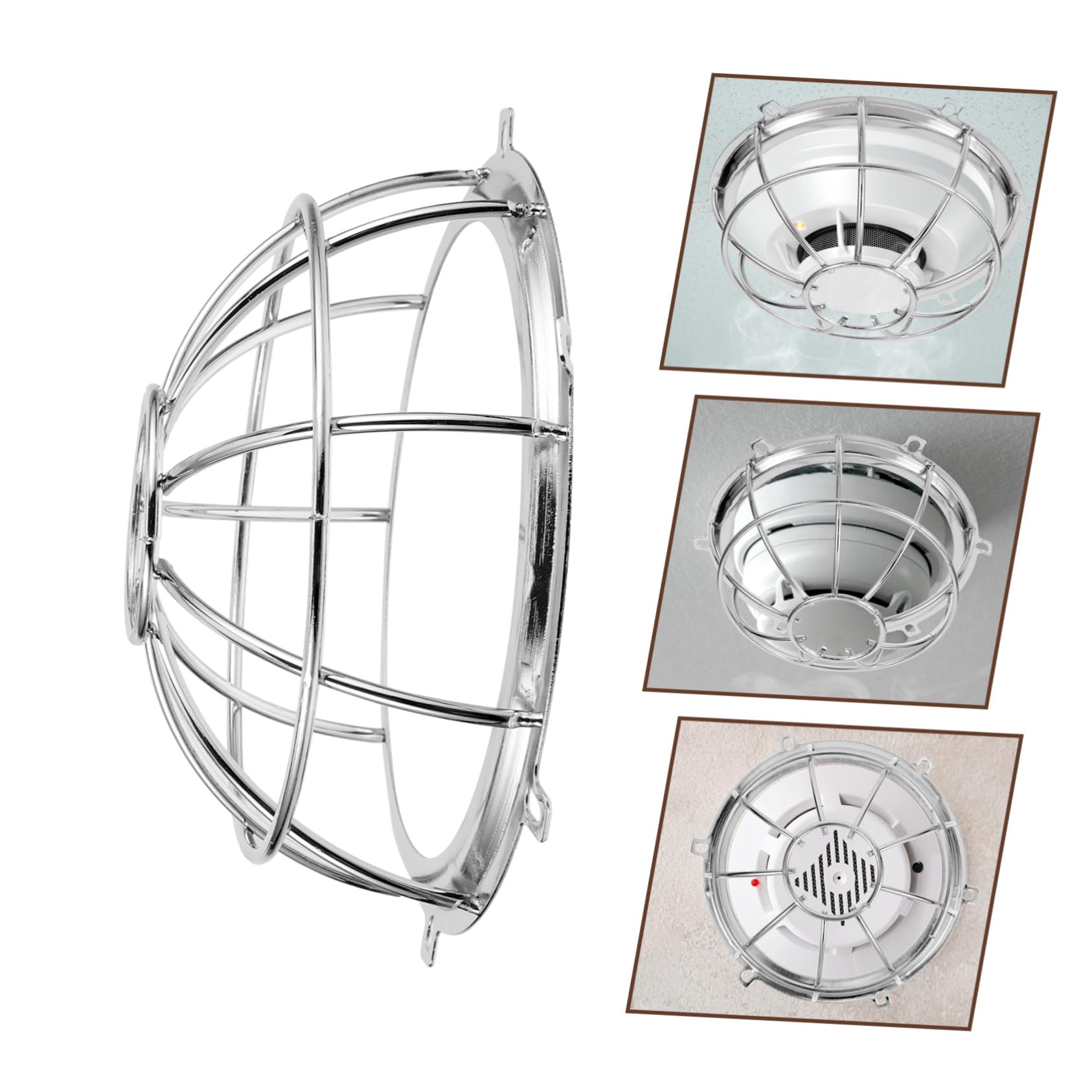 WOONEKY 7 Piezas Protector Metálico para Detector de Humo y Rociadores contra Incendios Resistente para Pared Soporte de Alarma contra Daños Jaula Protectora para Hogares y Oficinas