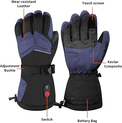 Miniatura 5 de WINGLEOV Guantes térmicos de invierno para el trabajo, guantes de durabilidad con agarre, guantes de trabajo aislados de goma resistentes a los