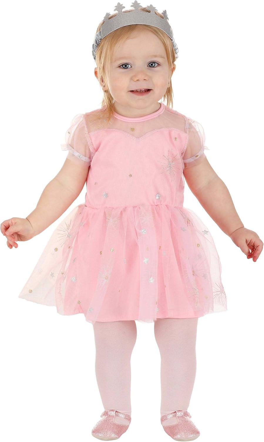 Wizard of Oz Glinda Costume for Infants, Glinda The Good Witch Dress and Tiara Crown for Cosplay & Halloween