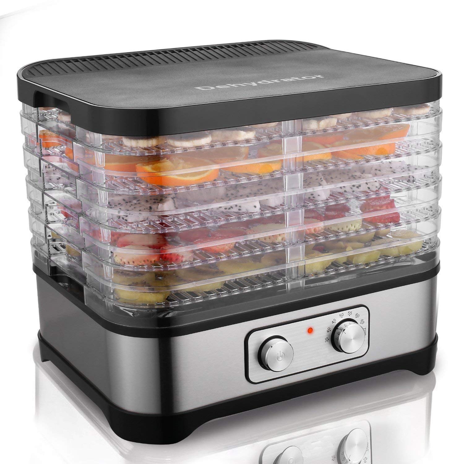 COOCHEER Deshidratador de Alimentos 8 Pisos Bandejas, Deshidratador de Frutas y Verduras 400W con Temporizador 72H y Temperatura ajustable,Pantalla LCD,sin BPA