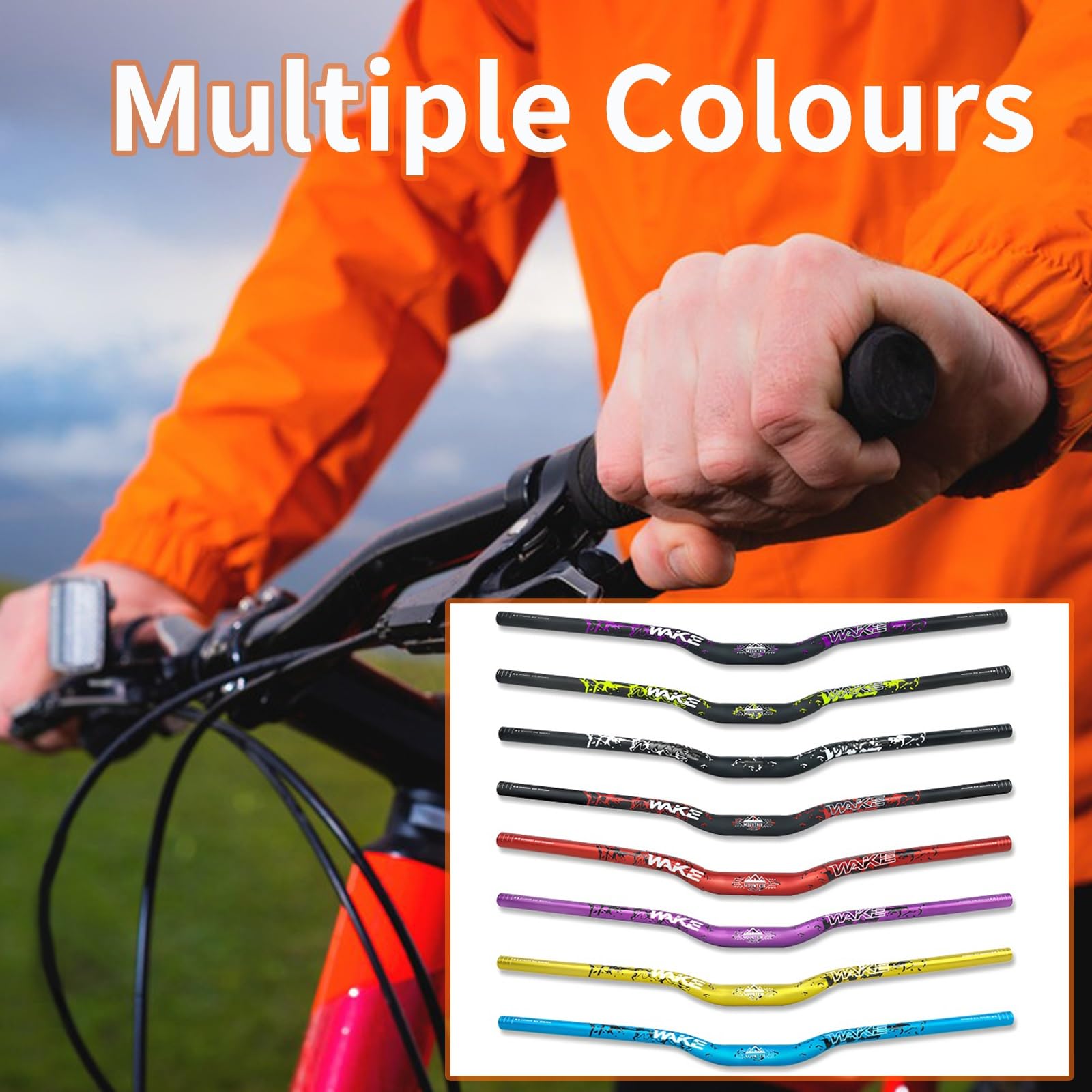 Manubrio per mountain bike da 31,8 mm, in lega di alluminio, manubrio per mountain bike, 720 mm, 780 mm, manubrio extra lungo da 30 mm (nero verde, 780 mm)