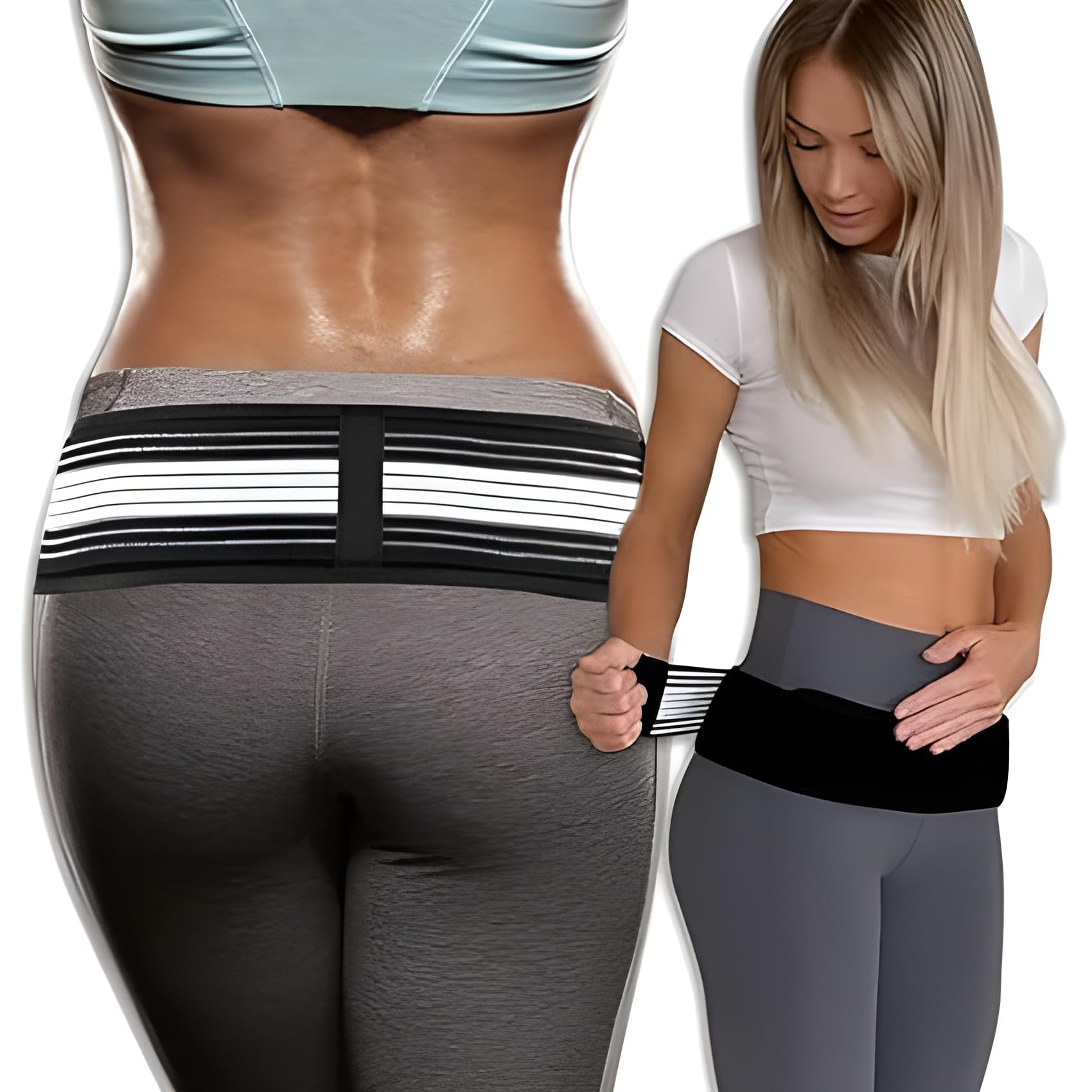 Hip & Waist Support Belt - Sciatica Pain Relief, Lower Back Pain Relief, and Back Pain Relief Products for Women | Sciatica Belt, Hip Belt, and Kamar Belt for Women, Large, Black (B0CZNCM5NW) Amazon Price History, Amazon Price Tracker