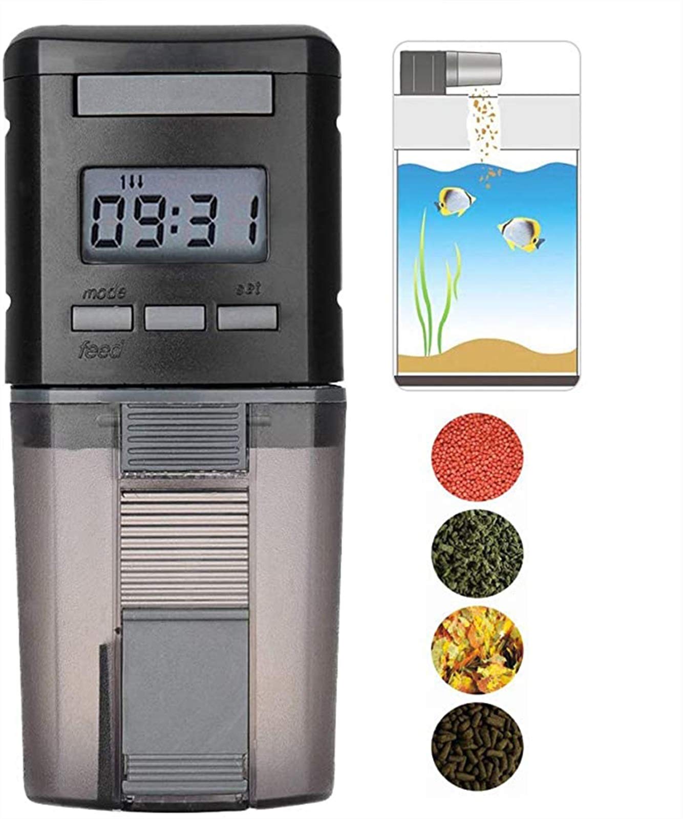 Distributori Automatici di Cibo for Alimentatore Automatico Intelligente for Pesci Alimentatore Serbatoio for Pesci Koi Tartaruga Pesci Rossi Piccolo Alimentatore Acquario tempismo Intelligente