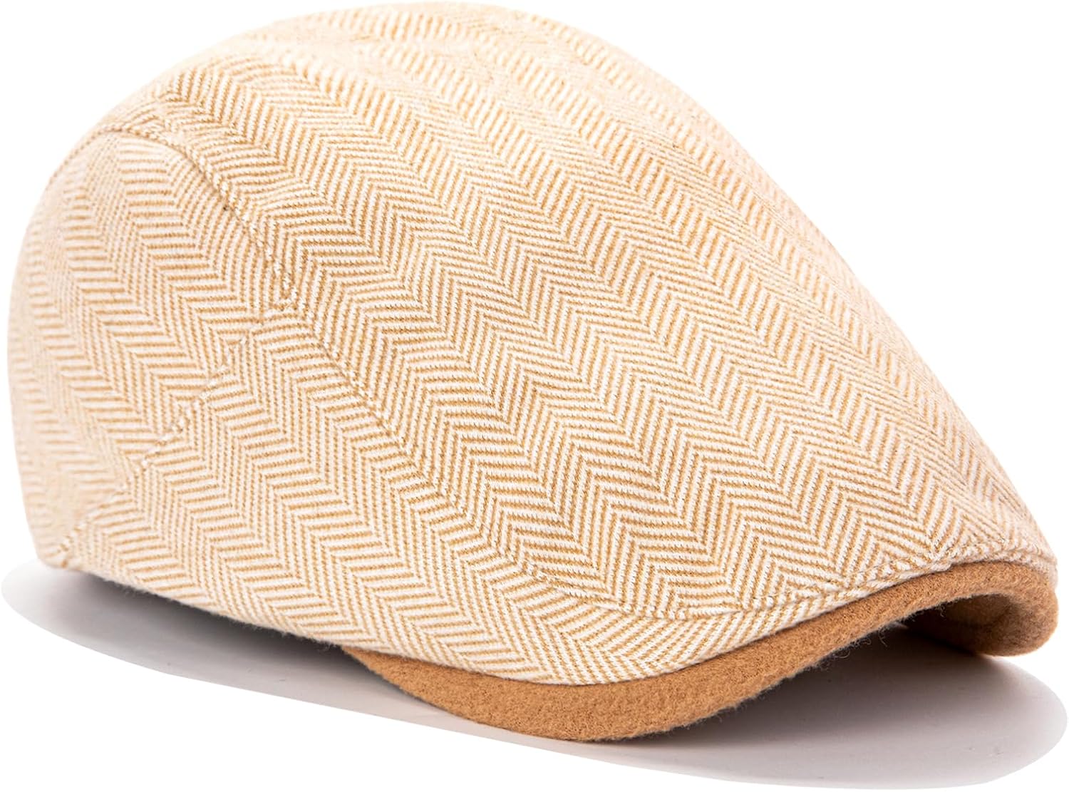 Newsboy Hats for Men Classic Herringbone Tweed Wool Blend Ivy Cap Flat Caps Gatsby-Style Cabbie Hat - Image 3