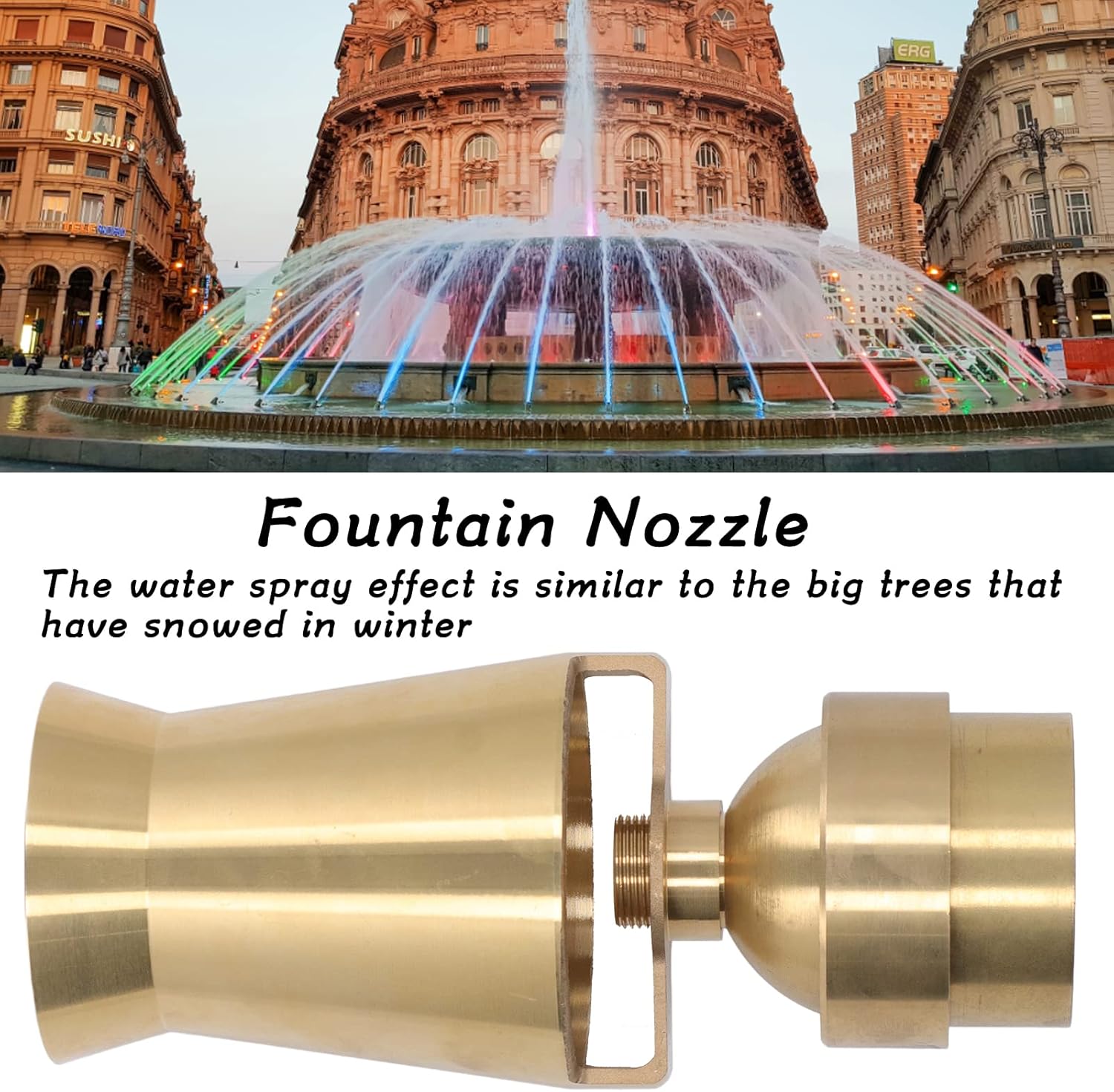 G2 Internal Thread Fountain Nozzle Landscape Water Spray Head Water Pond Spray Nozzle for Garden Courtyard Pale Yellow Alloy Copper